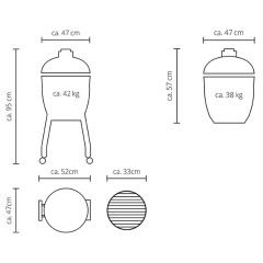 Kamado Barbecue a Carbone Junior con Carrello