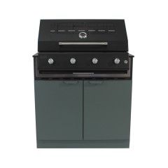 Cucina da Esterno Porta Maggiore Barbecue Piano Lavoro e Lavello Verde Officine
