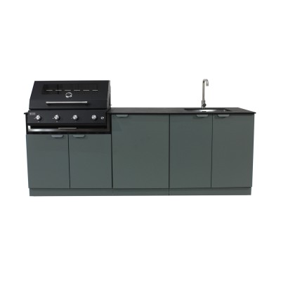 Cucina da Esterno Porta Maggiore Barbecue Piano Lavoro e Lavello Verde Officine