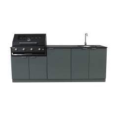 Cucina da Esterno Porta Maggiore Barbecue Piano Lavoro e Lavello Verde Officine