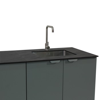 Cucina da Esterno Porta Maggiore Barbecue Piano Lavoro e Lavello Verde Officine