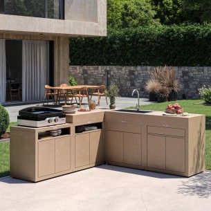 Modulo Cucina da Esterno Lavandino e Miscelatore Sabbia 2