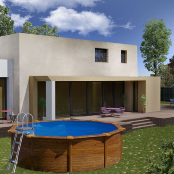 Piscina Fuori Terra Effetto Legno Aqualoon 300x120 cm