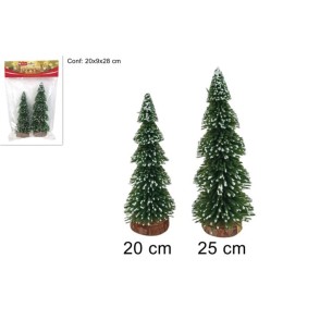 Set 2 Alberi Innevati Miniatura per Presepe
