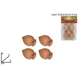 Set da 4 Anfore Coniche in Terracotta per Presepe XNA08002001
