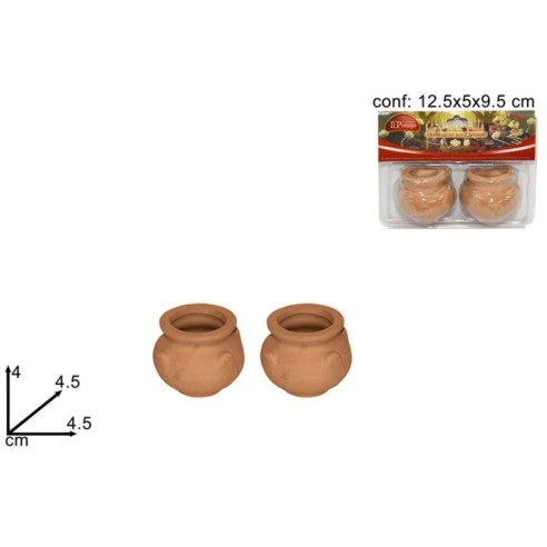 Set 2 Vasi in Terracotta per Presepe
