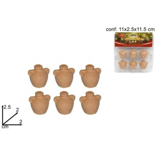 Set 6 Brocche in Terracotta 2 cm per Presepe 040931