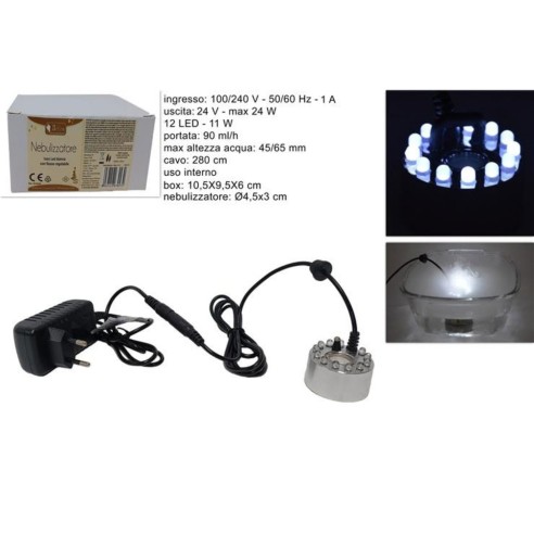 Nebulizzatore Effetto Nebbia con LED Bianco 670572