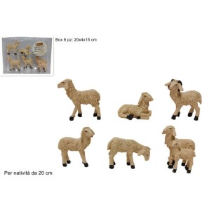 Set 6 Pecore in Resina per Natività da 20 cm 409622