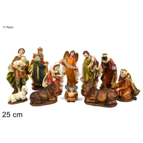 Natività in Resina 25 cm 11 pezzi per Presepe 630170