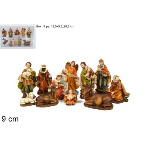 Natività in Resina 9 cm 11 pezzi 630217