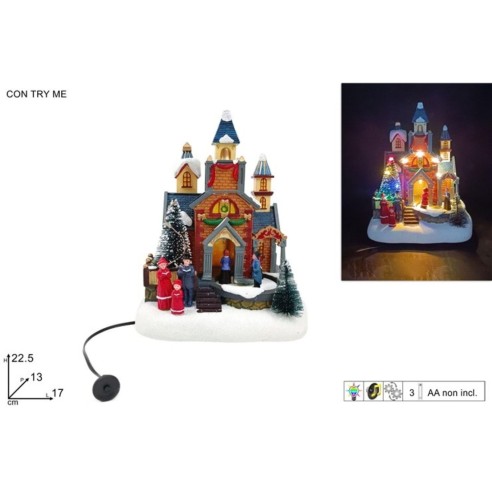 Giostrina Villaggio Babbo Natale con Luce Movimento Musica 396651