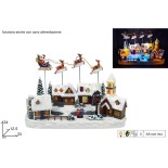 Giostrina Villaggio Babbo Natale con Renne Luce Movimento Musica 396569