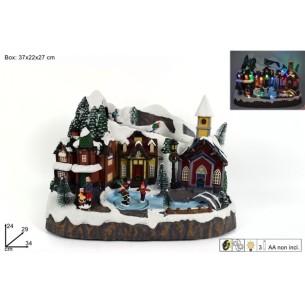 Giostrina Villaggio di Babbo Natale Luce Movimento Musica 143521