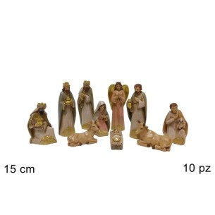 Natività Effetto Legno 15 cm 10 Pezzi 254715