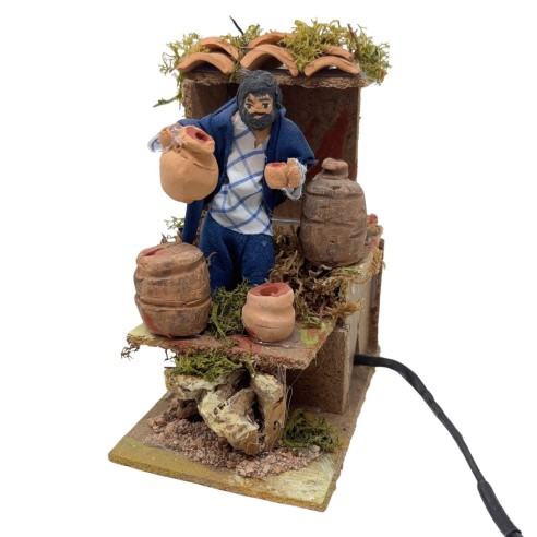 Pastore per Presepe in Movimento 14x9 cm Il Bevitore di Vino 79033