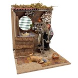 Filatrice con Arcolaio Pastore per Presepe in Movimento 17x17 cm