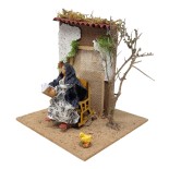 Donna che Legge Pastore per Presepe in Movimento 17x17 cm