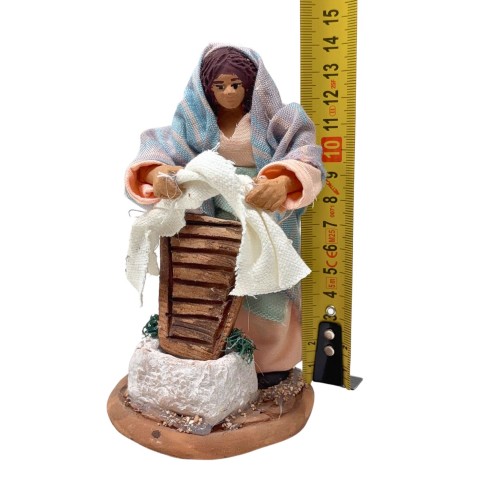 La Lavandaia Statuina in Terracotta per Presepe 14 cm