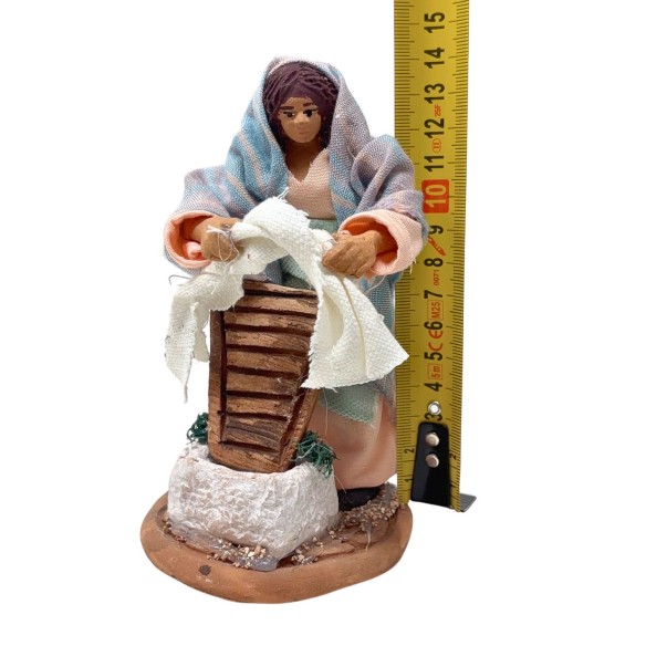 La Lavandaia Statuina in Terracotta per Presepe 14 cm