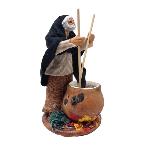 Il Ricottaio Statuina in Terracotta per Presepe 14 cm