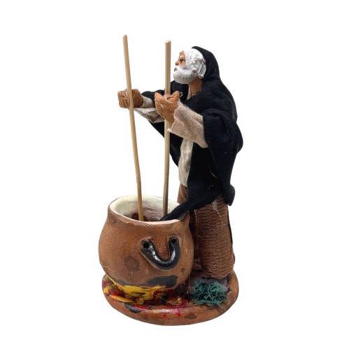 Il Ricottaio Statuina in Terracotta per Presepe 14 cm