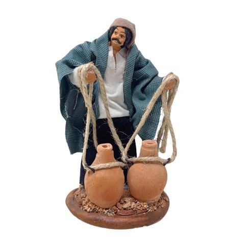 Uomo con Anfore in terracotta 14 cm