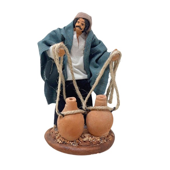Uomo con Anfore in terracotta 14 cm