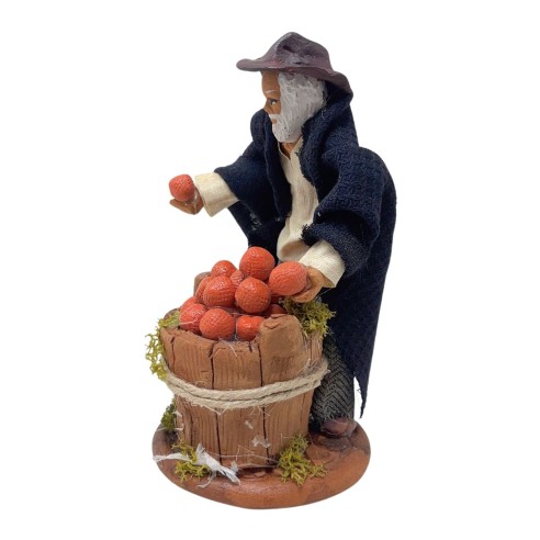 Venditore di Arance Statuina in Terracotta per Presepe 14 cm