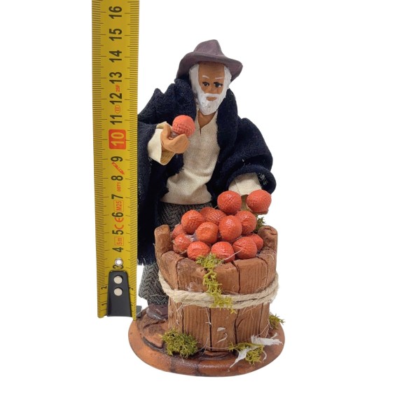 Venditore di Arance Statuina in Terracotta per Presepe 14 cm