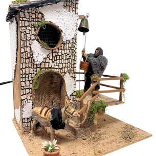Uomo che Suona la Campana Pastore in Movimento 17x17 cm 2