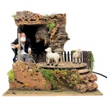 Uomo con Pecore Pastore per Presepe in Movimento 23x18 cm