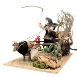 Uomo con Carretto Pastore per Presepe in Movimento 23x18 cm