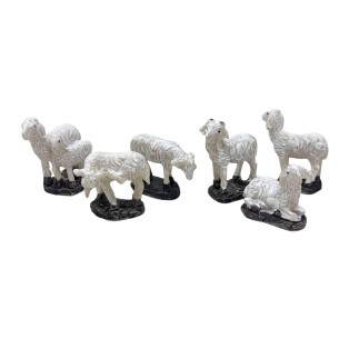 Gruppo 6 Pecorelle per Presepe in Resina 4 cm 302121 2