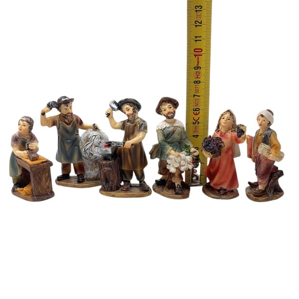Pastori per Presepe Mestieri in resina 7 cm 12 Statuine 219429