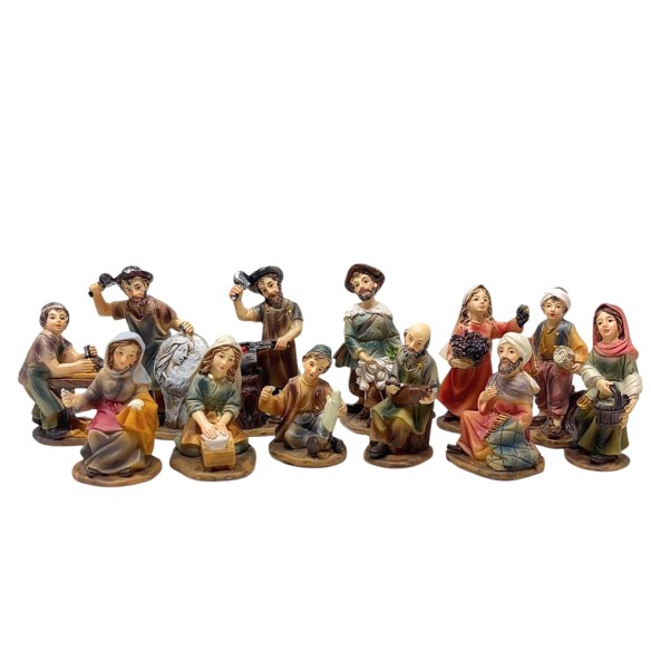 Pastori per Presepe Mestieri in resina 7 cm 12 Statuine 219429