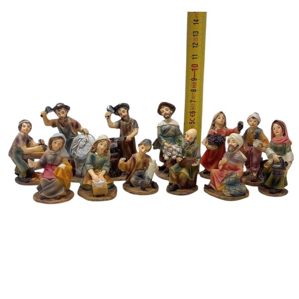 Pastori per Presepe Mestieri in resina 7 cm 12 Statuine 219429