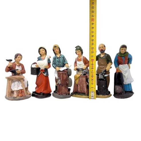 Pastori Mestieri in Resina 15 cm per Presepe 6 Pezzi 383854