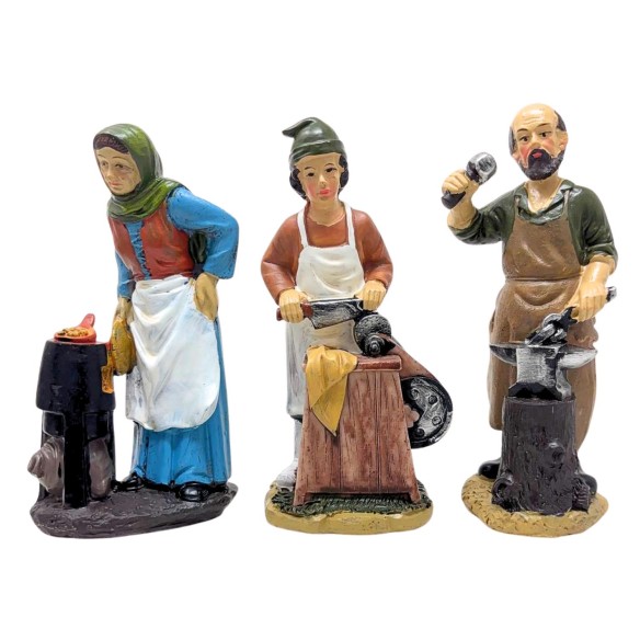 Pastori Mestieri in Resina 15 cm per Presepe 6 Pezzi 383854