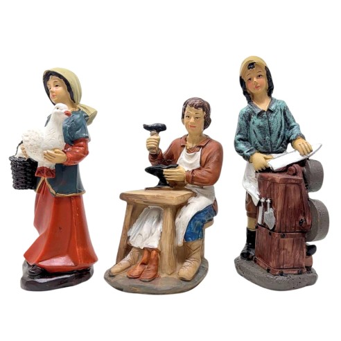 Pastori Mestieri in Resina 15 cm per Presepe 6 Pezzi 383854