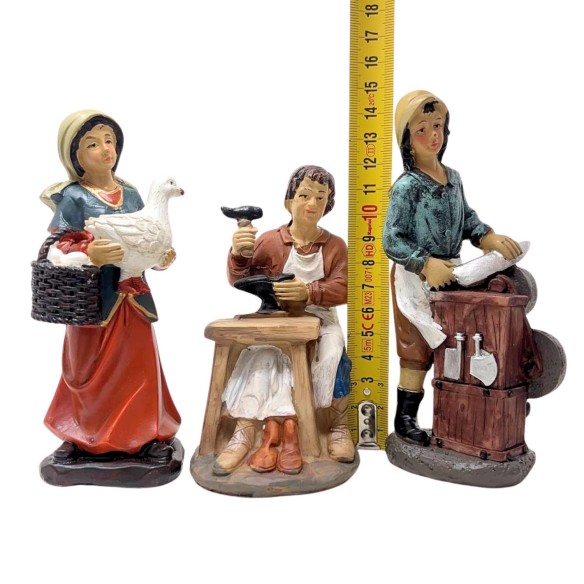 Pastori Mestieri in Resina 15 cm per Presepe 6 Pezzi 383854