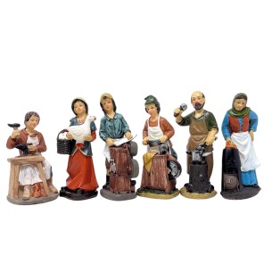 Pastori Mestieri in Resina 15 cm per Presepe 6 Pezzi 383854 2