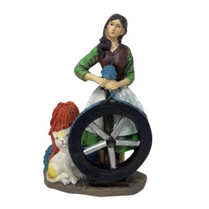Pastore Filatrice in Resina 20 cm per Presepe 188107B