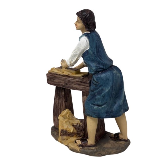 Pastore Filatrice in Resina 20 cm per Presepe 188107B