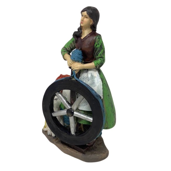 Pastore Filatrice in Resina 20 cm per Presepe 188107B