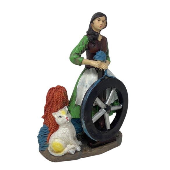 Pastore Filatrice in Resina 20 cm per Presepe 188107B