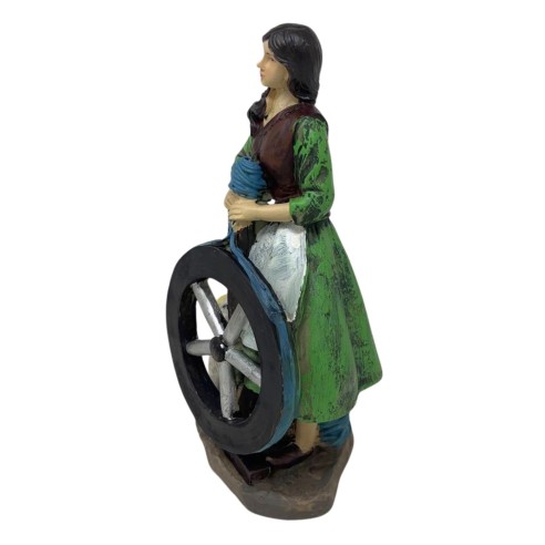 Pastore Filatrice in Resina 20 cm per Presepe 188107B