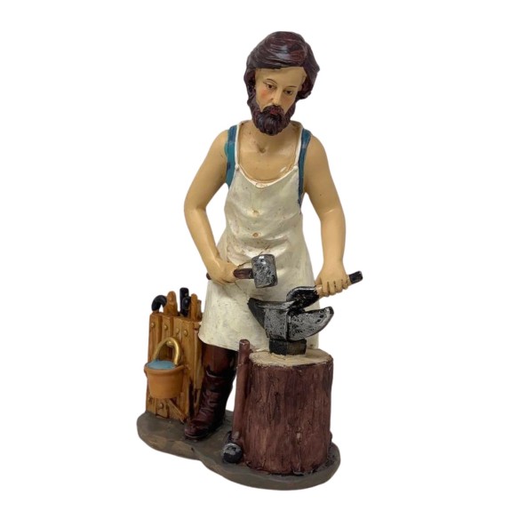 Pastore Fabbro in Resina 20 cm per Presepe 188107D