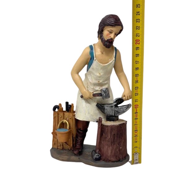 Pastore Fabbro in Resina 20 cm per Presepe 188107D