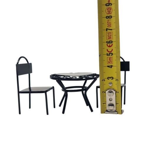 Set Tavolo Rotondo con 2 Sedie in Ferro Miniatura per Presepe 965067
